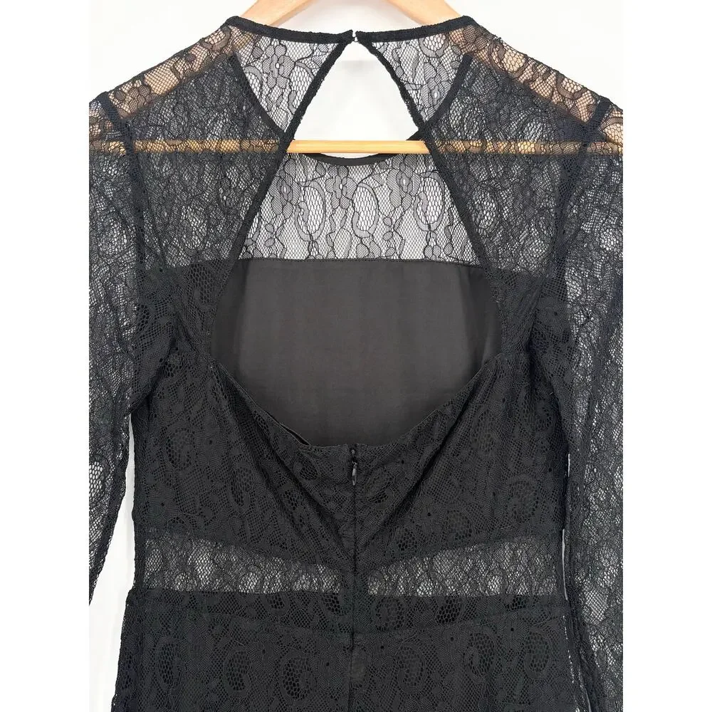 Ali & Jay Black Lace Stretch Cutout Dress Size M